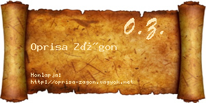 Oprisa Zágon névjegykártya